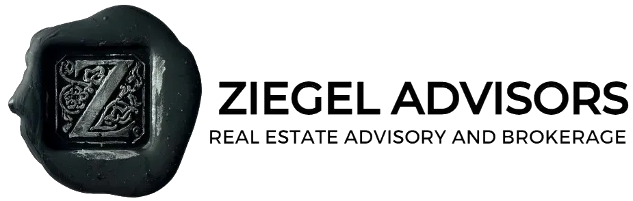 A black and white photo of the logo for ziegel law.